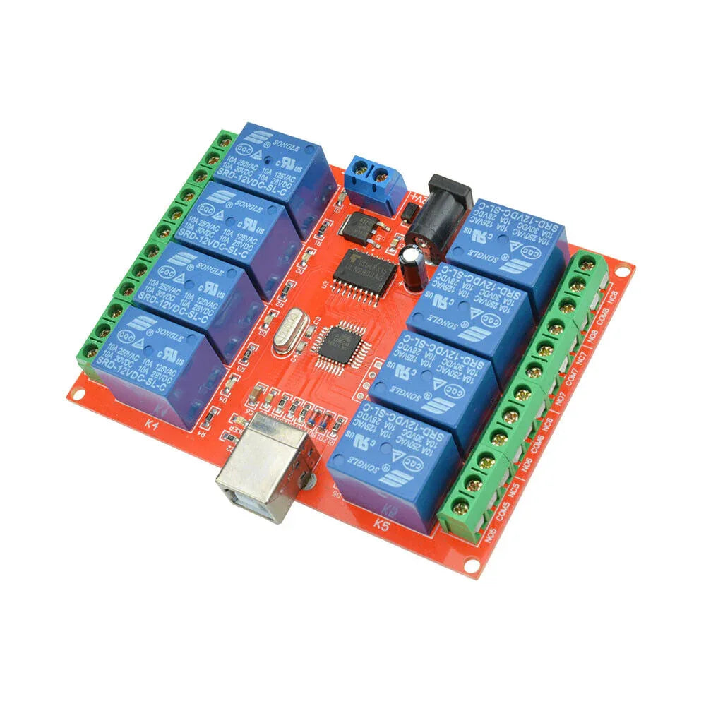 Programmable Relay 12V 8 Channels USB Computer Control – Robot Pi Shop