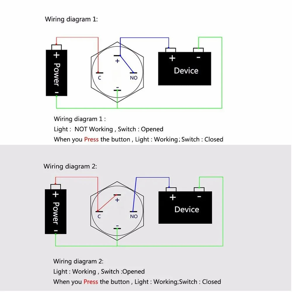 Metal Push Button Switch White Power, 5V(3V-6V), Momentary Reset, 16mm - Robot Pi Shop