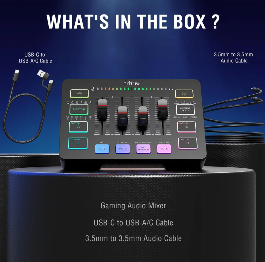 FIFINE AmpliGame SC3 and AM8T Complete Gaming Audio Kit