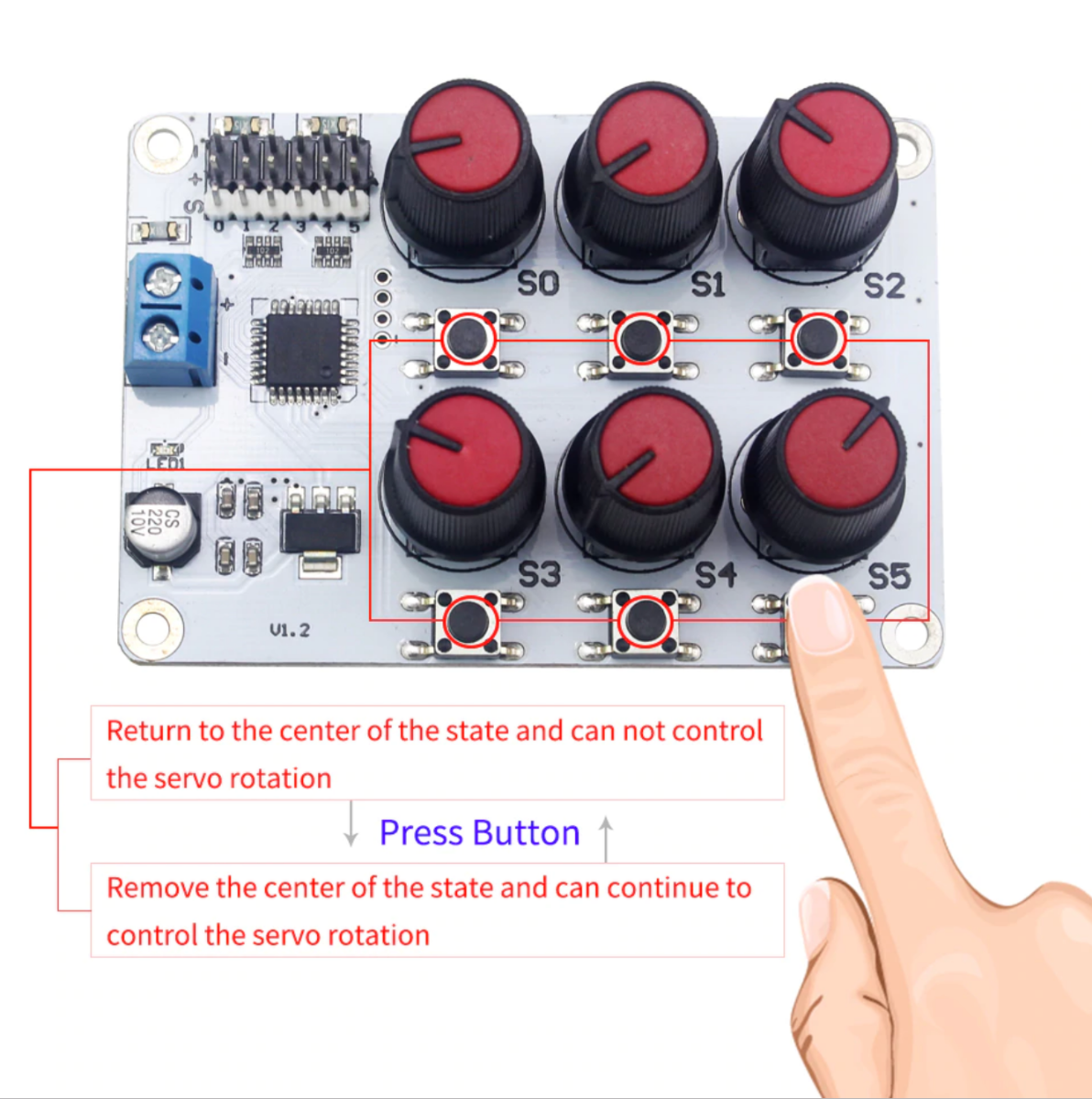 6 CH Servo Controller board with Over-Current Protection