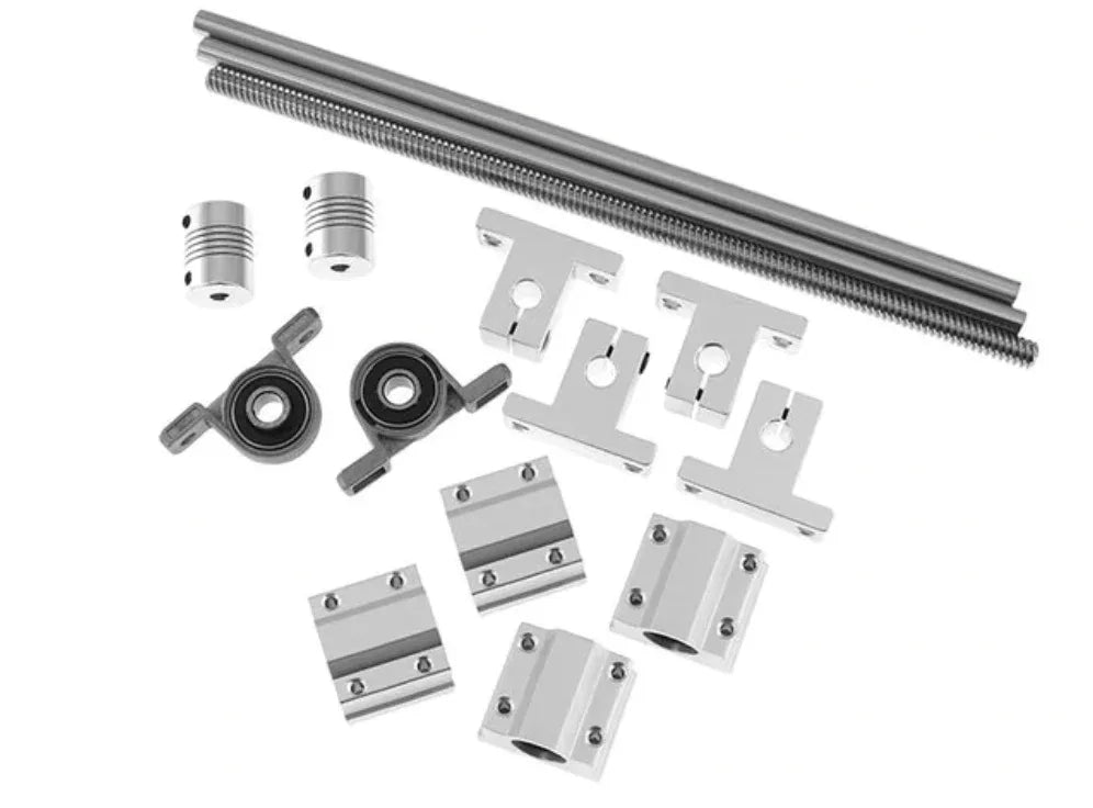 400mm 8mm Horizontal Double Track Lead Screw Coupling Bearing & Linear Shaft Optical Axis Bearing Set - Robot Pi Shop
