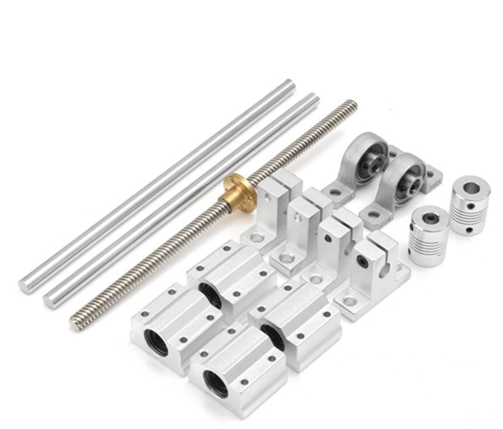 200mm Optical Axis Guide Bearing Housings Aluminum Rail Shaft Support Set CNC Parts