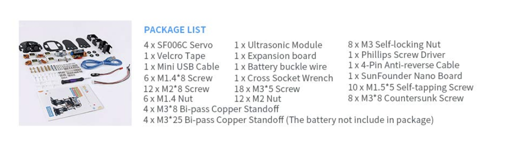 SunFounder Nano DIY 4-DOF Robot Kit – Sloth Learning Kit