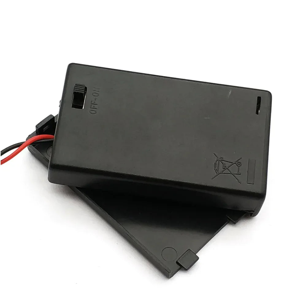 3-AAA Battery Holder, Enclosed with Switch - Robot Pi Shop