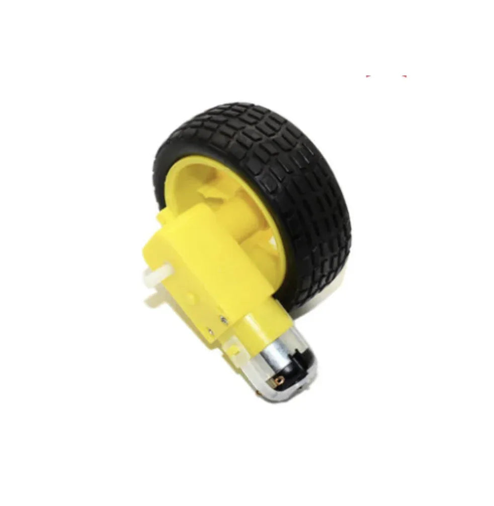Car Robot Plastic Tire Wheel With DC 3-6V Gear Motor - Robot Pi Shop