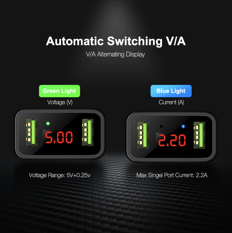 FLOVEME LED Display 2 USB Charge