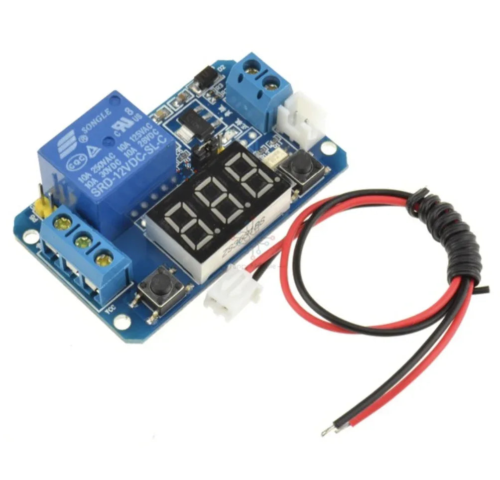 12V LED Digital Display Trigger Time Delay Relay Module - Robot Pi Shop