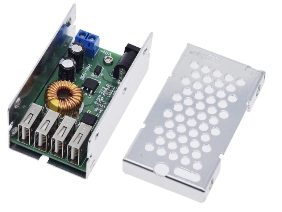 DC to DC Step Down Buck Converter 4 USB Interface Adjustable Power Supply Module