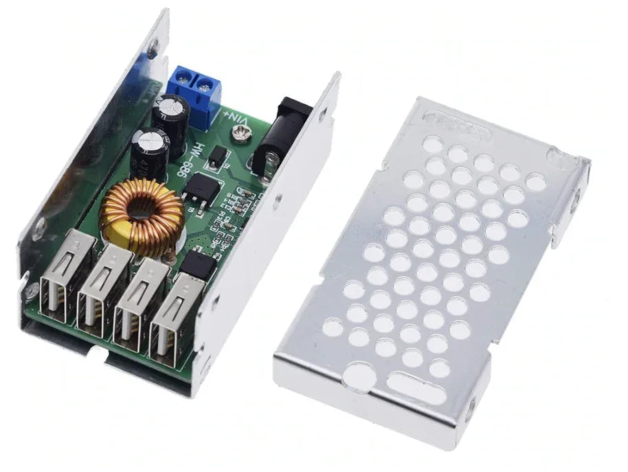 DC to DC Step Down Buck Converter 4 USB Interface Adjustable Power Supply Module - Robot Pi Shop