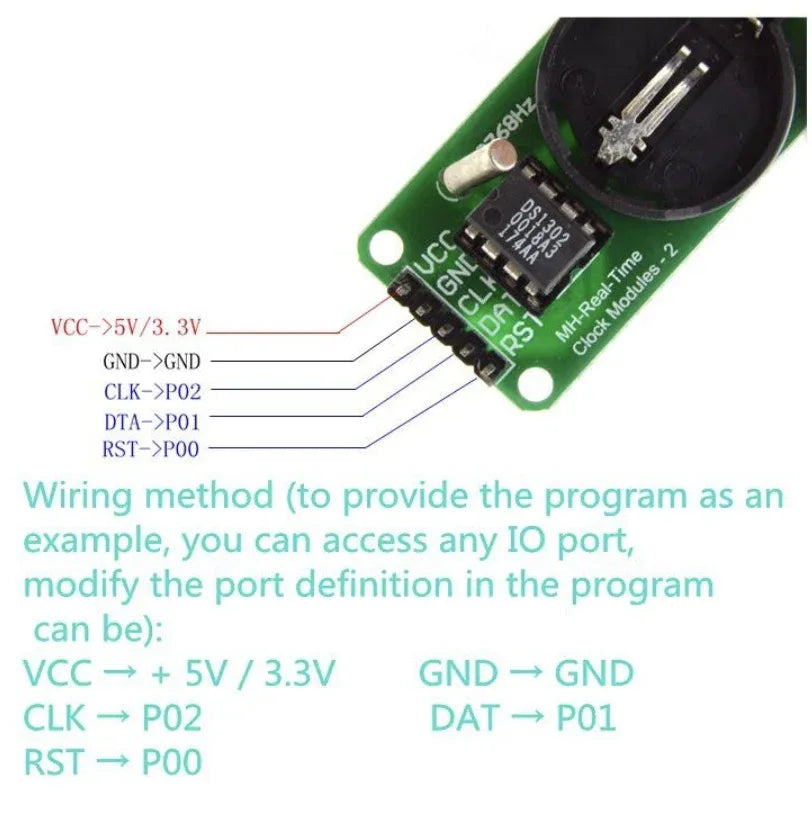 DS1302 Real Time Clock Module - Robot Pi Shop