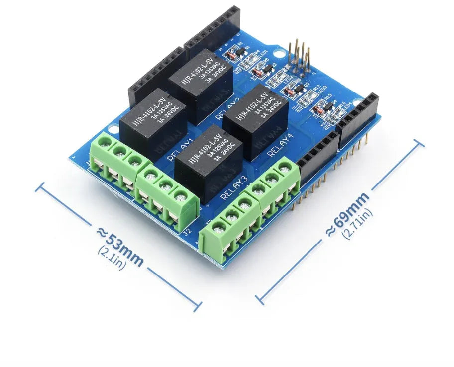 4 Channel 5V Relay Shield Module – Robot Pi Shop
