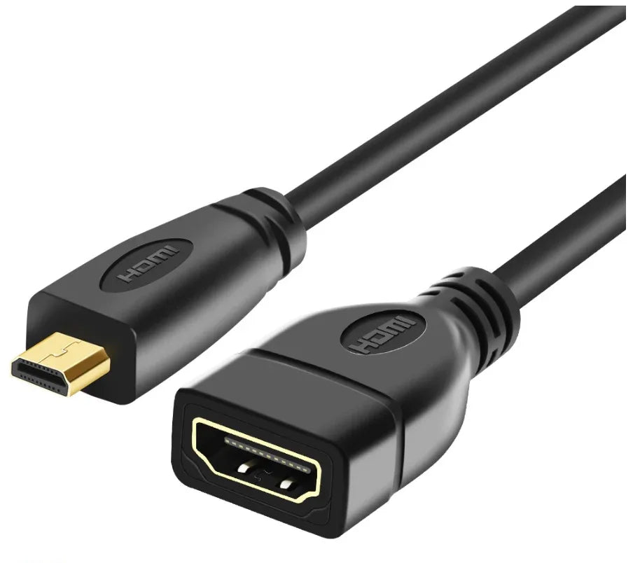 Micro HDMI Male to HDMI D Type Female Cable - Robot Pi Shop