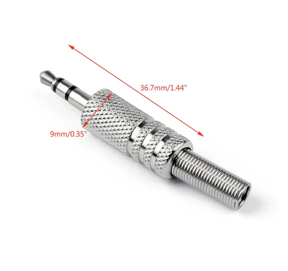 3.5mm 1/8" Stereo Male Audio Jack Connector - Robot Pi Shop