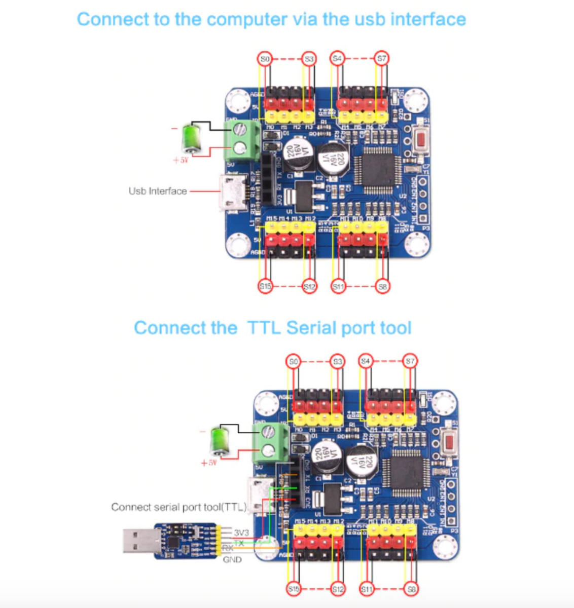 Bluetooth 16 Channel PWM Servo Motor Driver Board