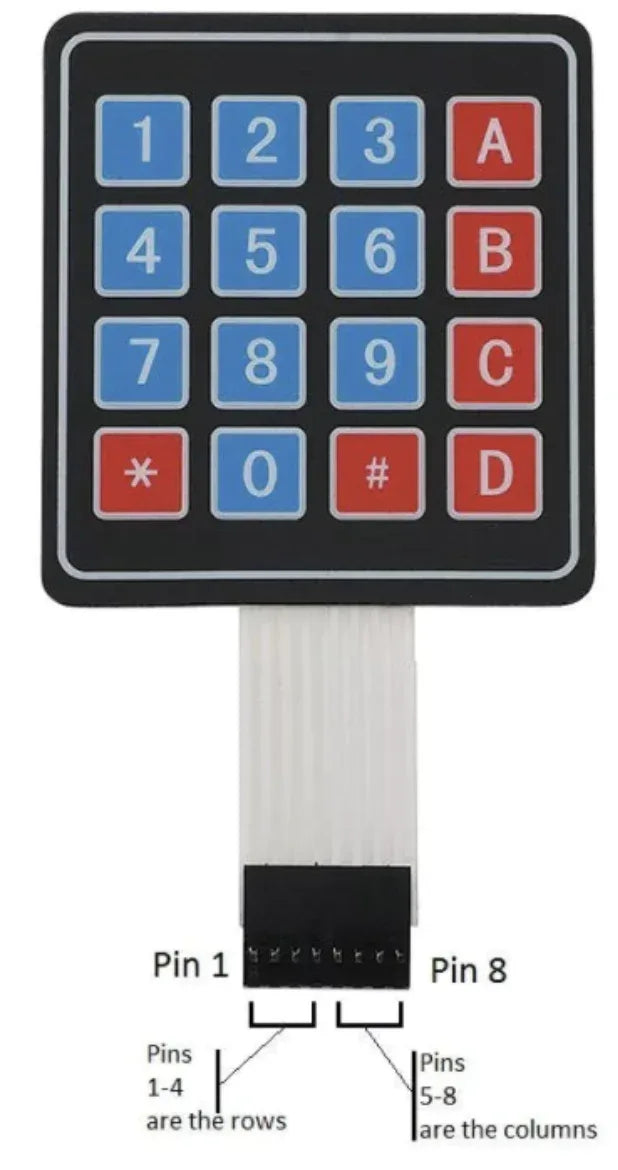 4x4 Matrix Keypad - Robot Pi Shop