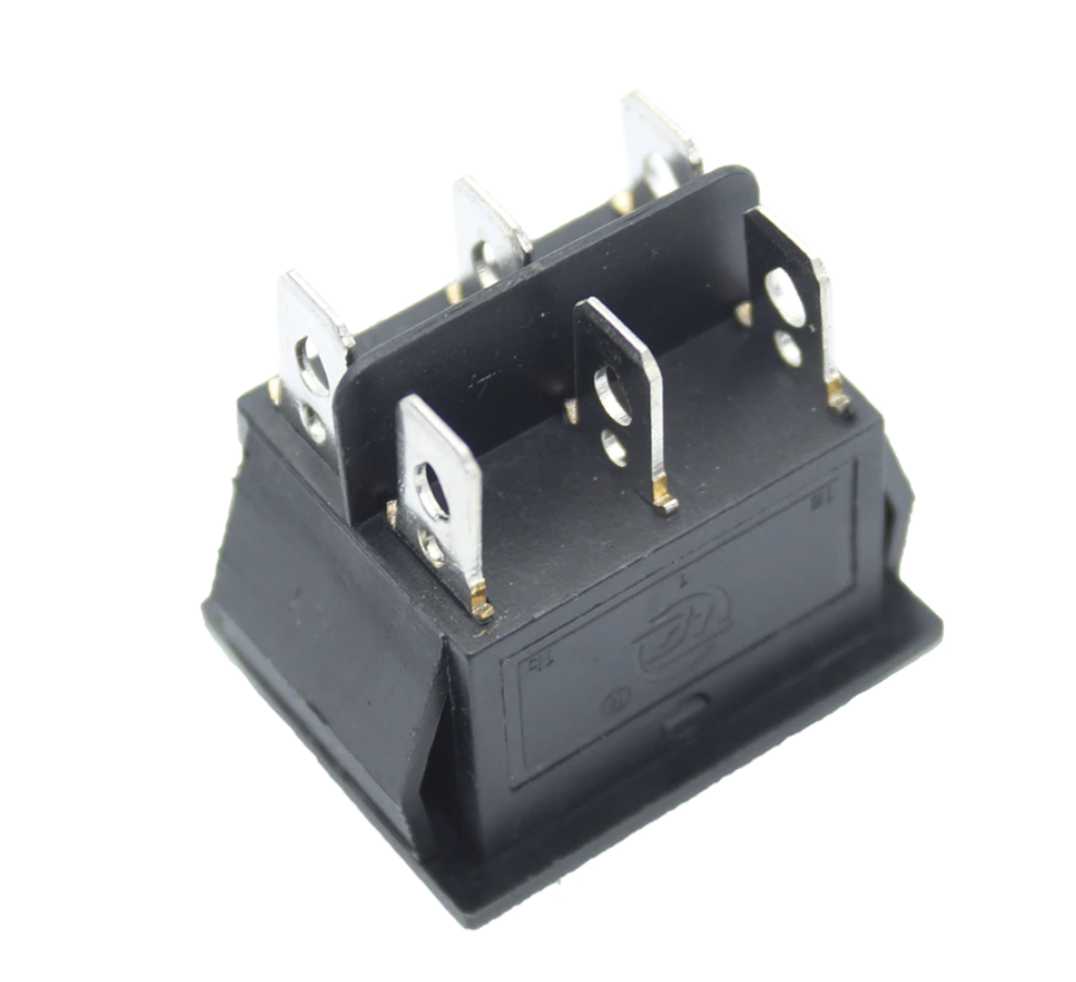 KCD4 6 Pin Black Rocker Switch