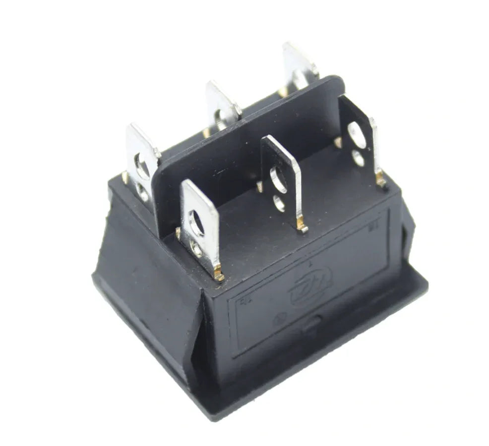 KCD4 6 Pin Black Rocker Switch - Robot Pi Shop