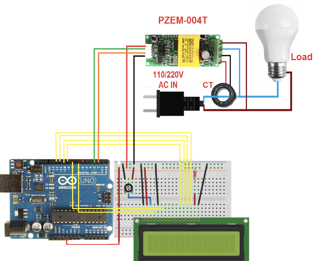 PZEM-004T Current Voltage Multimeter Module AC 80-260V 100A with Current Transformer