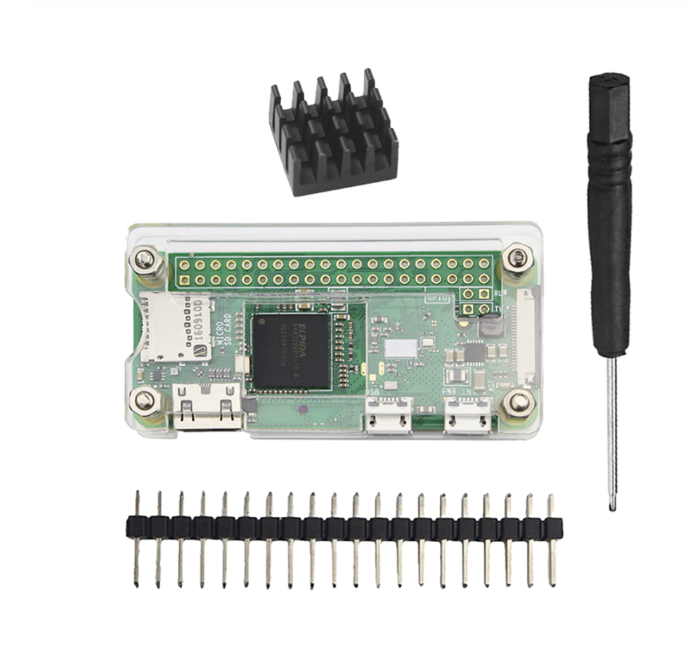 Raspberry Pi Zero W Acrylic Case + Aluminum Heat Sink
