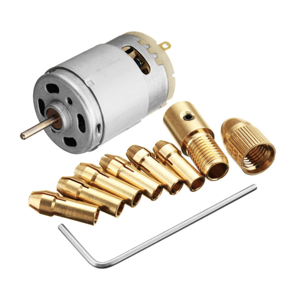 DC 12V 500mA Mirco Motor With 5pcs 0.5-3.0mm Drill