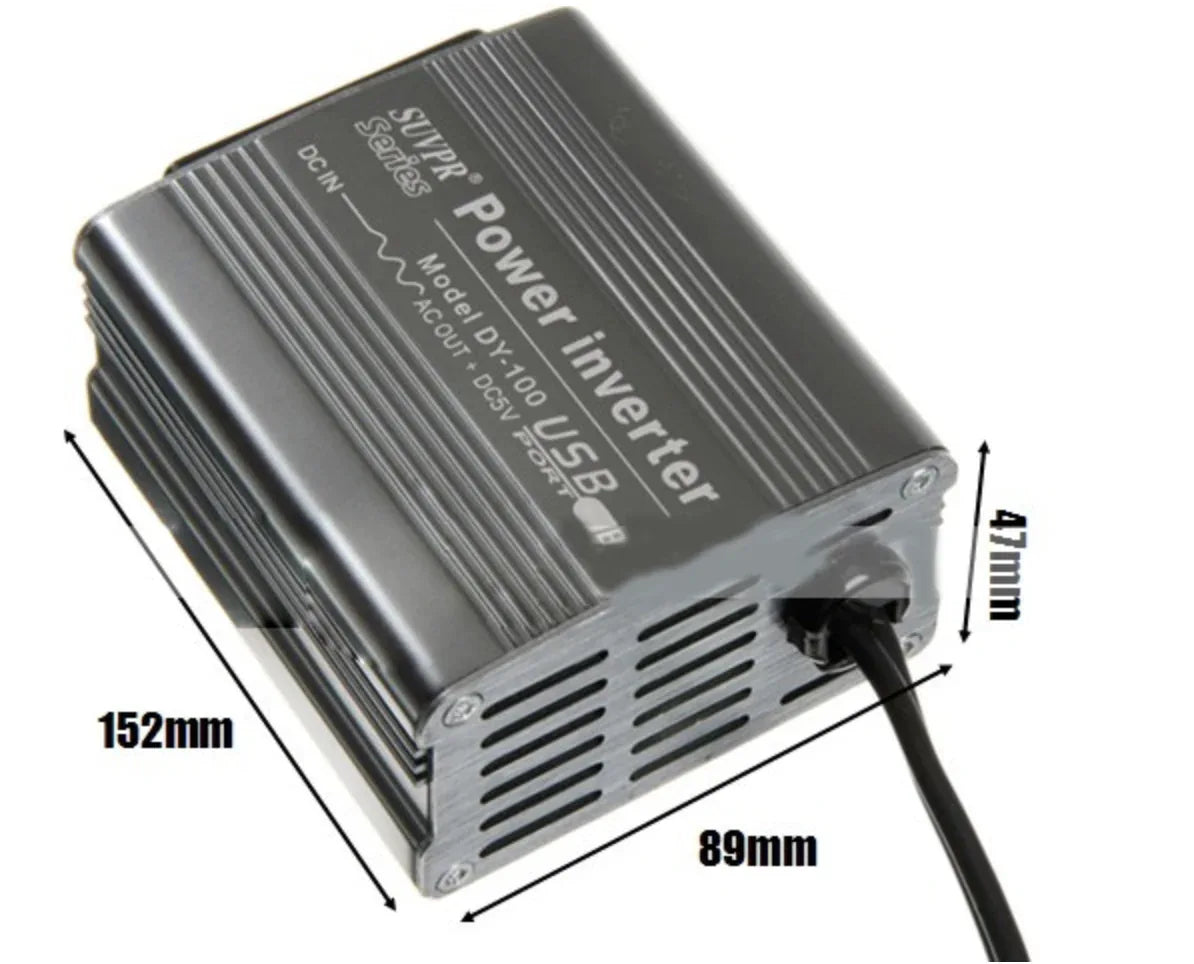 DY-100 100W DC 12V to AC 220V USB Power Inverter - Robot Pi Shop