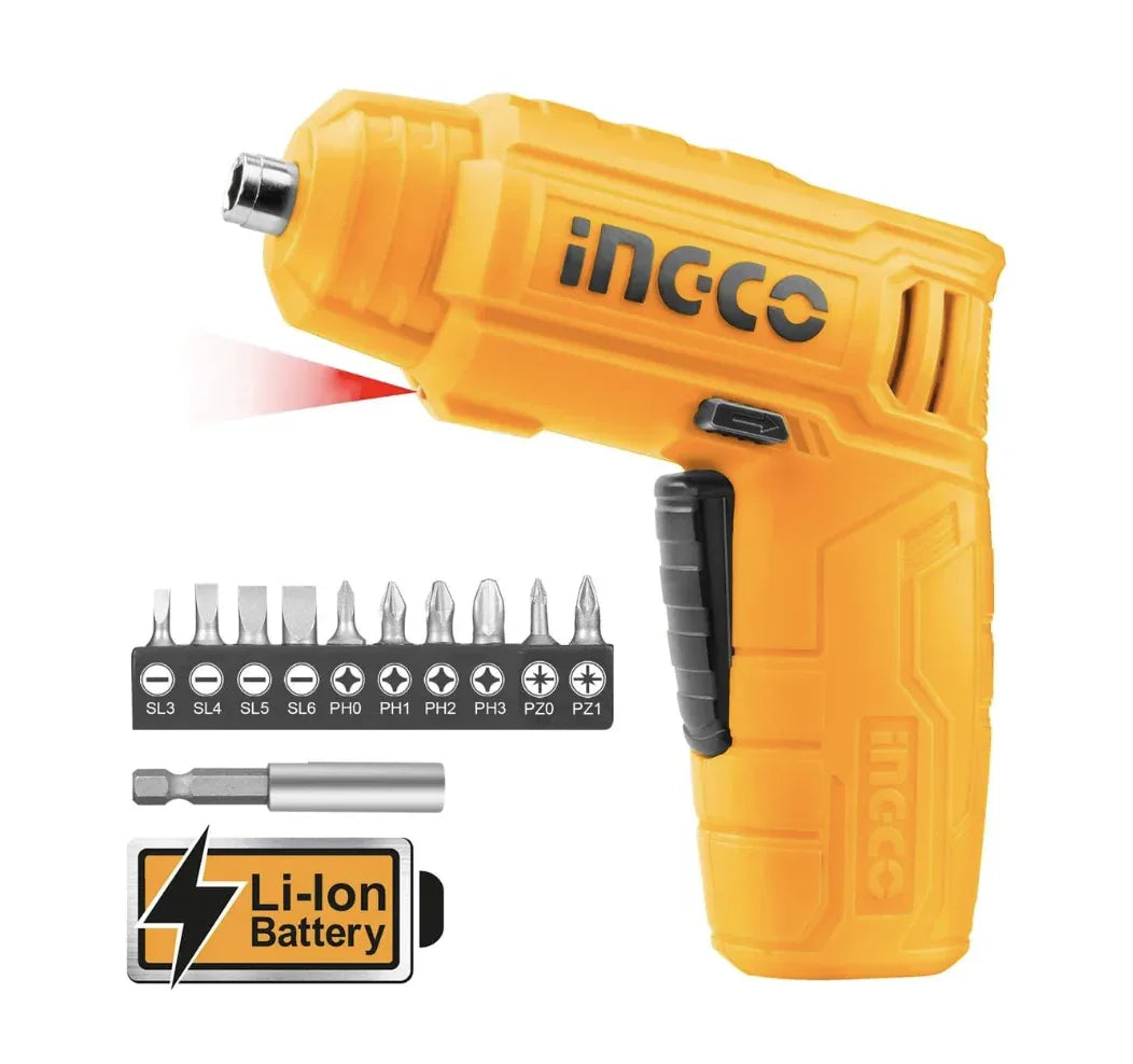 INGCO Lithium-Ion Cordless Screwdriver 4V - Robot Pi Shop