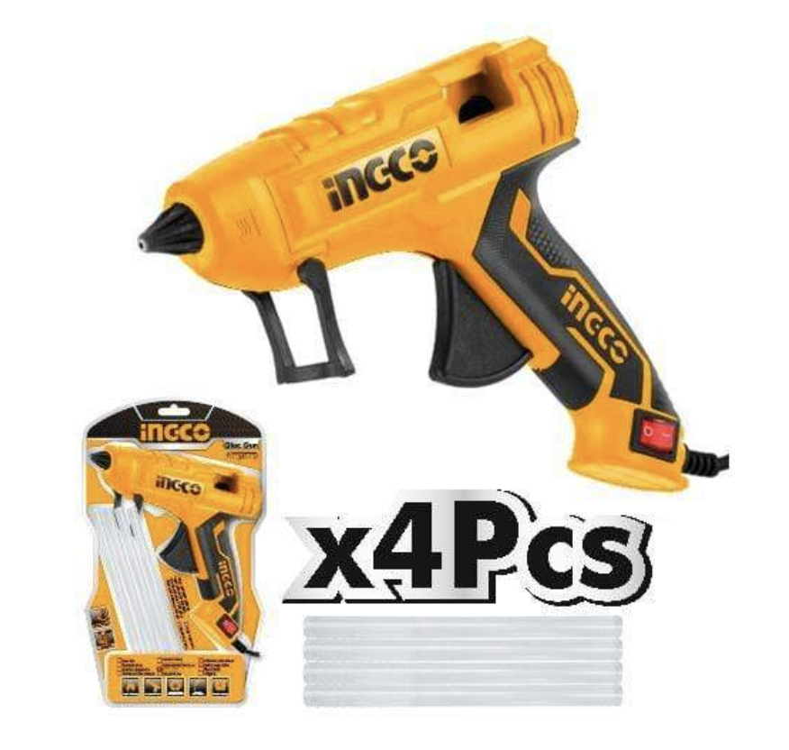 INGCO Glue Gun 150 W with 4 Pieces Glue Sticks