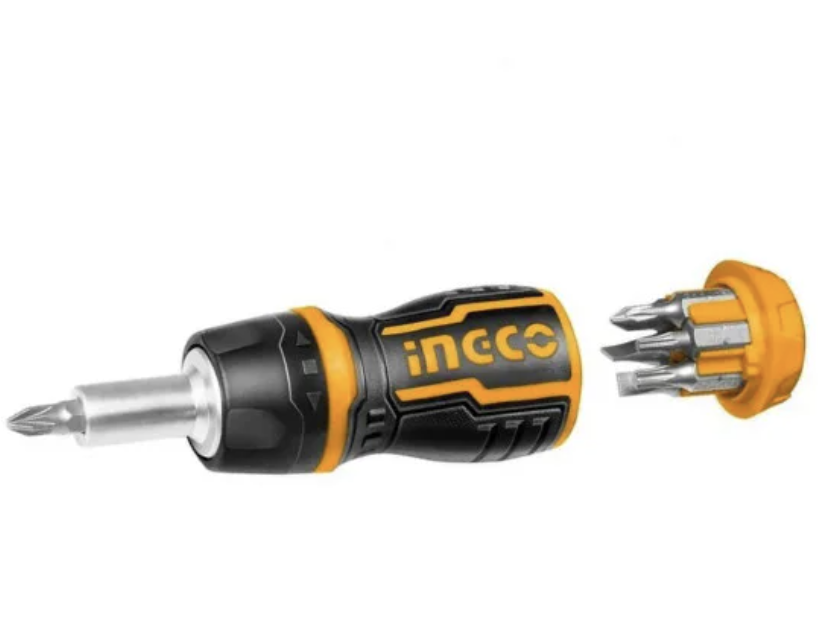 INGCO 8 IN 1 Stubby ratchet screwdriver