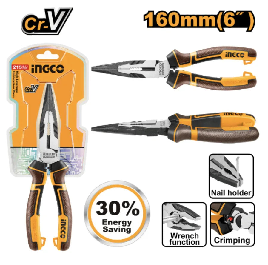 INGCO Long Nose Plier 6" - Robot Pi Shop