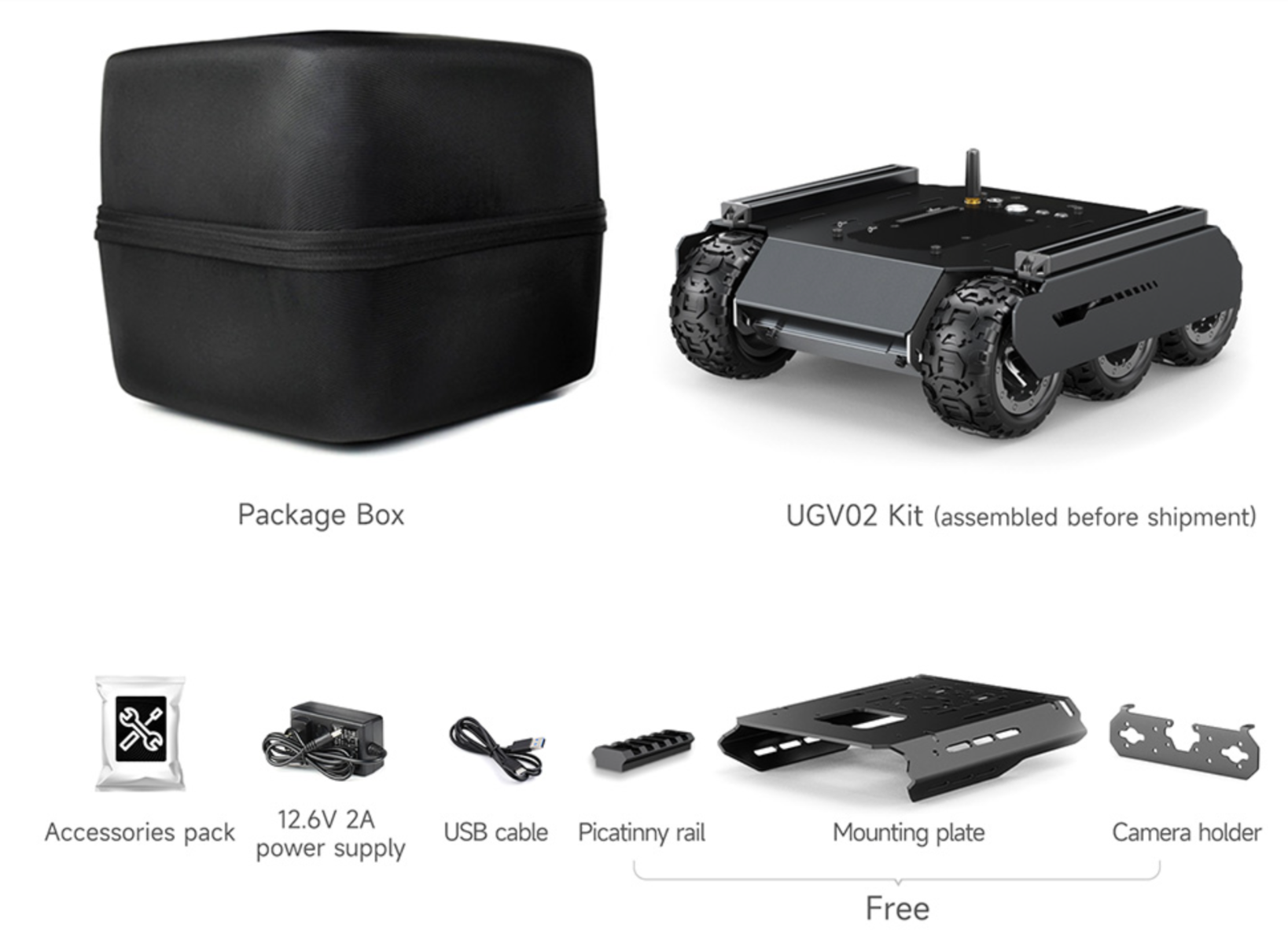 Flexible And Expandable 6x4 Off-Road UGV, 6 wheels 4WD Mobile Robot Chassis