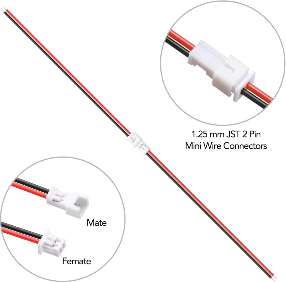 JST GH 2pin 1.25mm Male - Robot Pi Shop