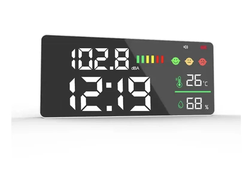 Clock, Decibel Meter with Temperature and Humidity - Robot Pi Shop