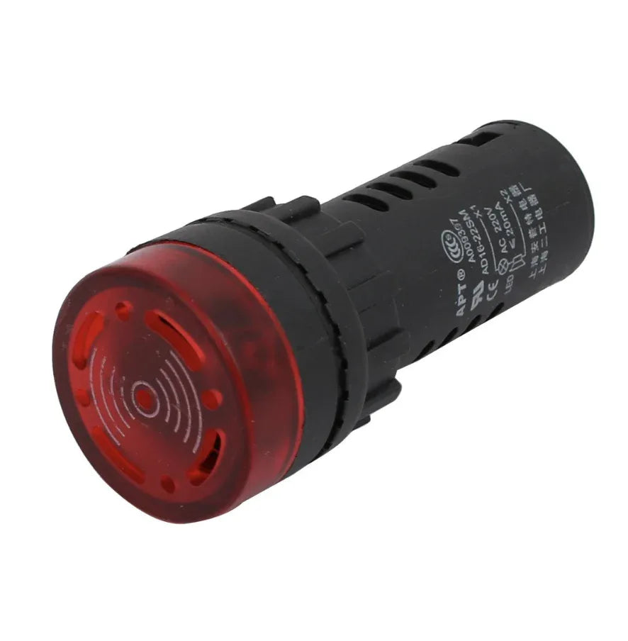 AC220V Buzzer Beep Indicator AD16-22SM Red - Robot Pi Shop