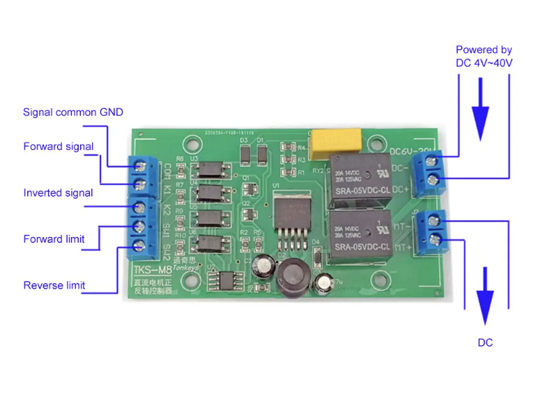 DC 6V 12V 24V DC Motor Forward and Reverse Controller 