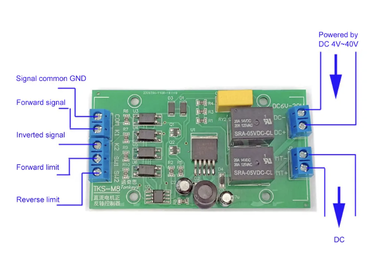 DC 6V 12V 24V DC Motor Forward and Reverse Controller