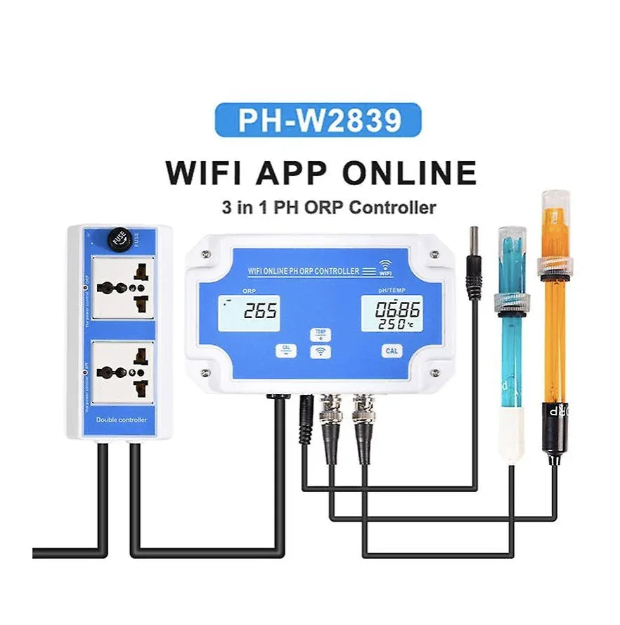 3-in-1 Tuya WiFi Water Quality Detector PH/ORP/TEMP Hydroponics Monitor - Robot Pi Shop