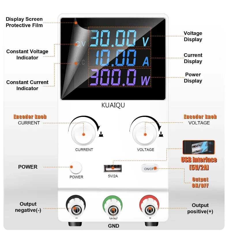 DC Power Supply SPPS-B305D White 30V 10A - Robot Pi Shop
