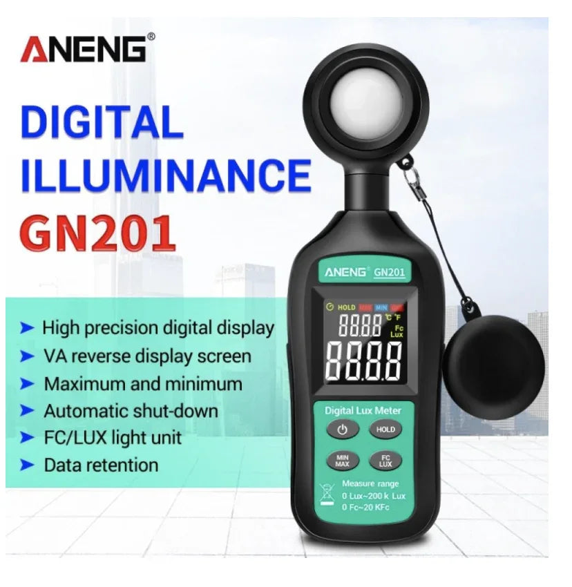 ANENG Digital Lux Meter 0-20,0000 Lux Illuminance Meter - Robot Pi Shop