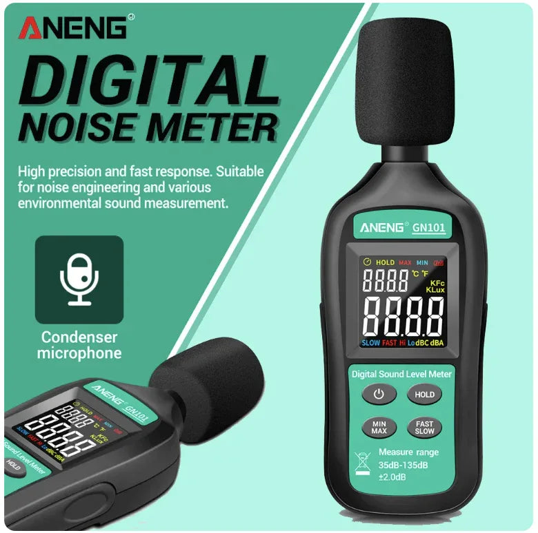 ANENG GN101 Digital Noise Meter - Robot Pi Shop