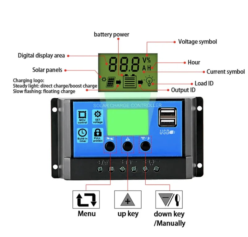 PWM Solar PV Charge and Discharge Controller - Robot Pi Shop