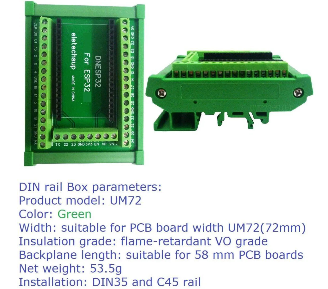 Din Rail Mount Box ESP32 Expansion Board – Robot Pi Shop