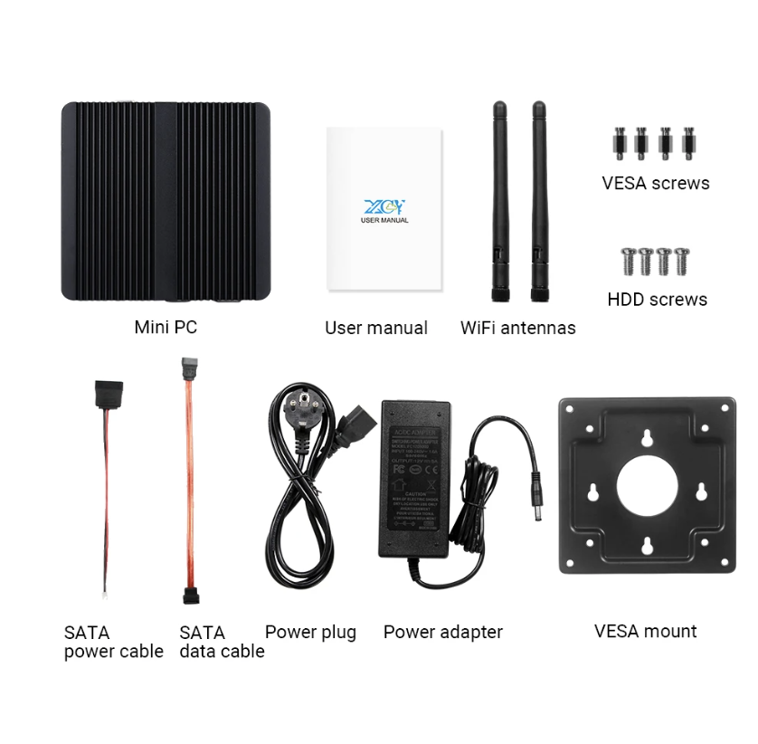 Fanless Mini PC Intel Celeron N2840, 8G RAM 128G SSD WiFi