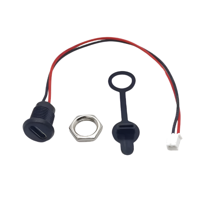 Female Type-C with PH2.54 nut snap lock plate