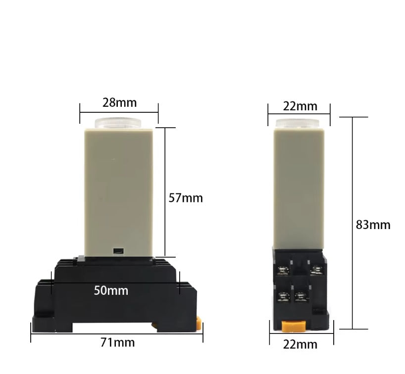 H3Y-2 Power Delay Relay 0-30s with base