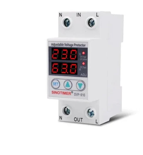 SVP-916 Over Under Voltage Relay 63A Adjustable Voltage Protector - Robot Pi Shop