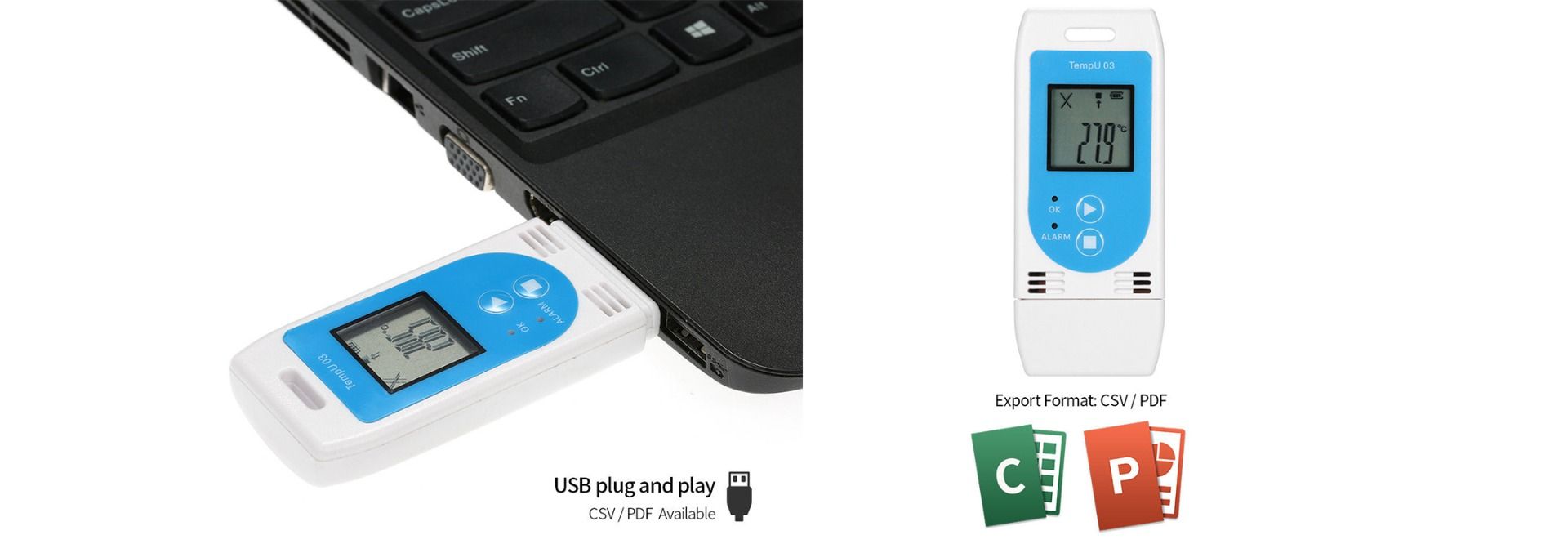 Multi-use USB Temp&RH Data Logger