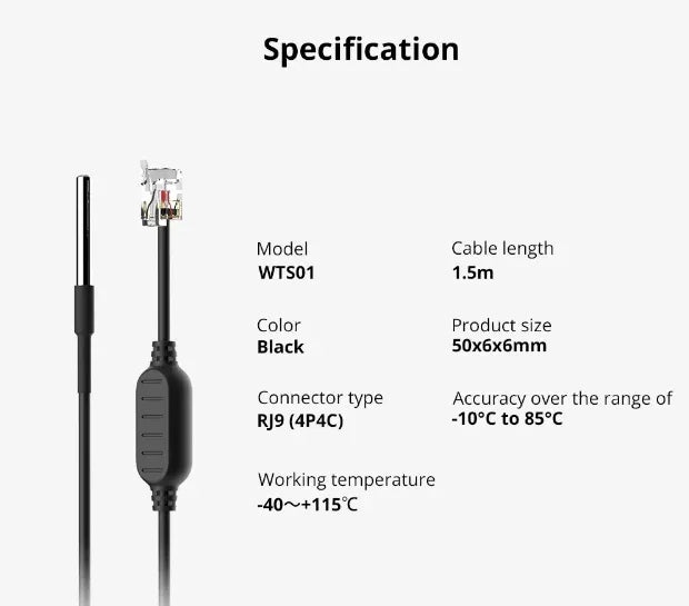 SONOFF Waterproof Temp Sensor for TH Series - Robot Pi Shop