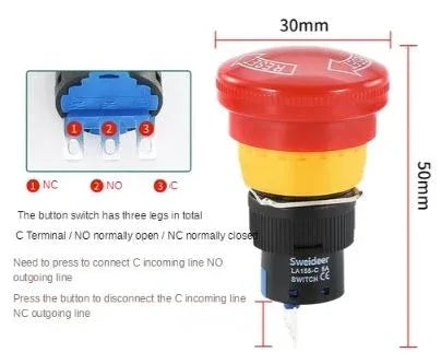 Emergency Stop 16mm with Ring - Robot Pi Shop
