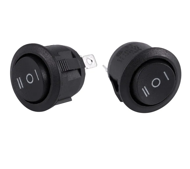 Mini Round Black 3 Pin SPDT