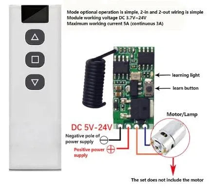 Wireless Remote Control Dc Motor Speed Controller - Robot Pi Shop